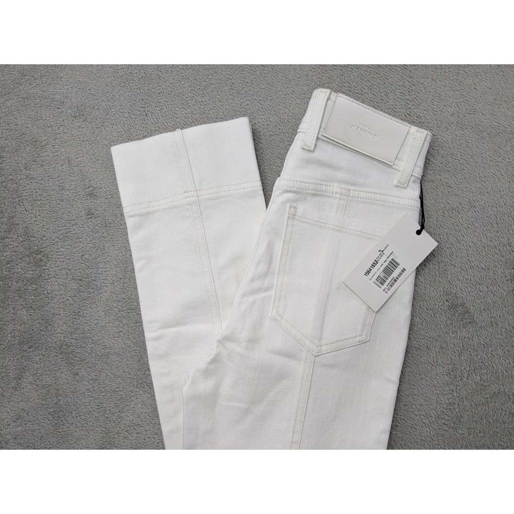 7 For All Mankind Women's Sz 23 White Easy Slim Cargo Jeans Zip Ankle MSRP $258